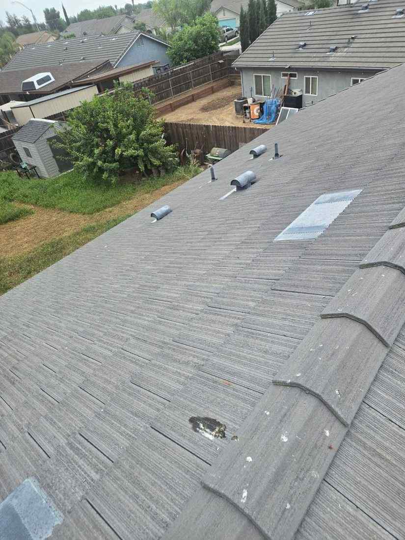 Ridge and valley area prepped with battens for tile reset