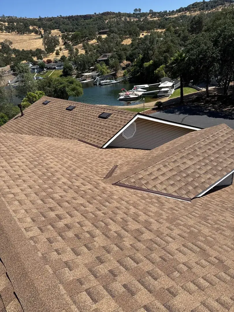 Jamestown lakefront home after full re-deck and new GAF Timberline HD shingles